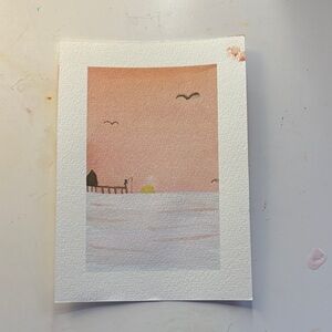 Sunset Over Water Art Print